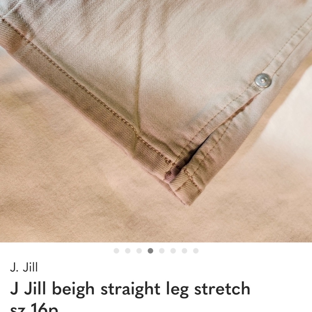 J Jill beige straight leg stretch  sz 16p, like new.